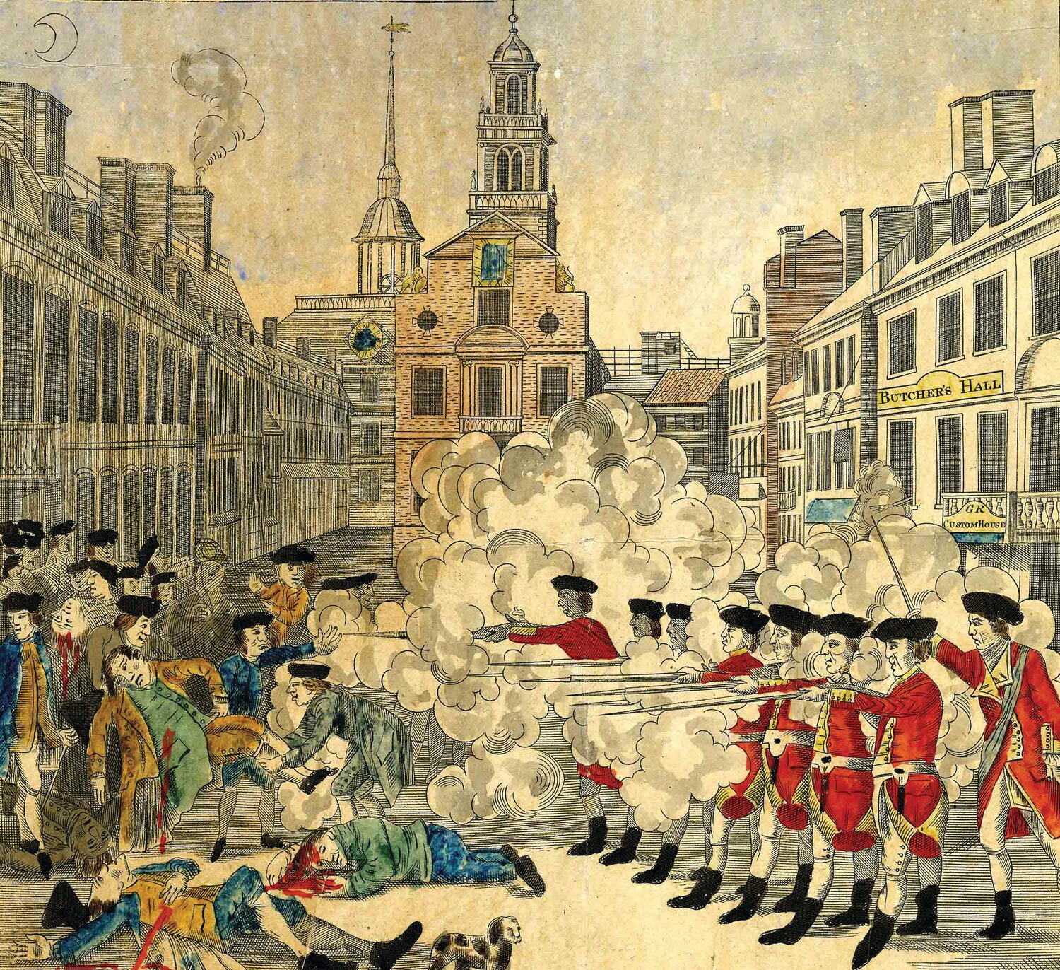 "Bloody Massacre in King Street," an engraving by Paul Revere, 1770, is part of the Voices and Votes Smithsonian Display. [Courtesy National Museum of American History]